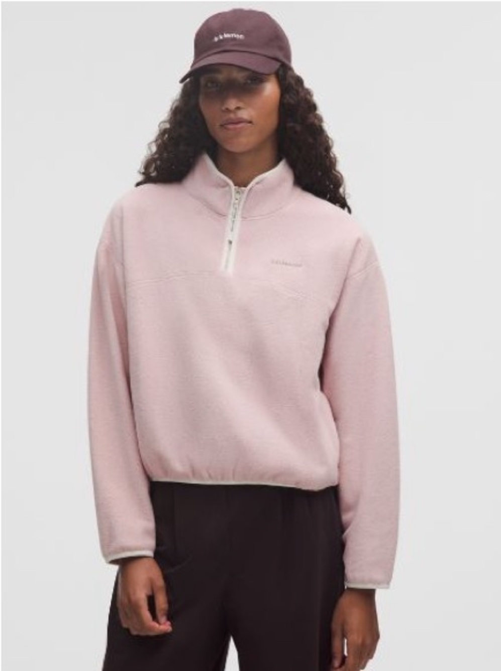 Lululemon Women's Pink Quarter-Zip Fleece Pullover